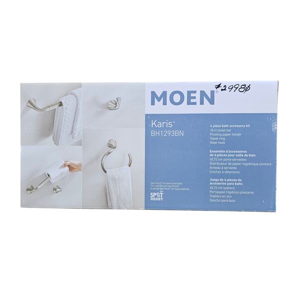 Moen Karis BH1293BN 4 Piece Bath Accessory Kit Set Remodeling Gift New in Box - Picture 1 of 7